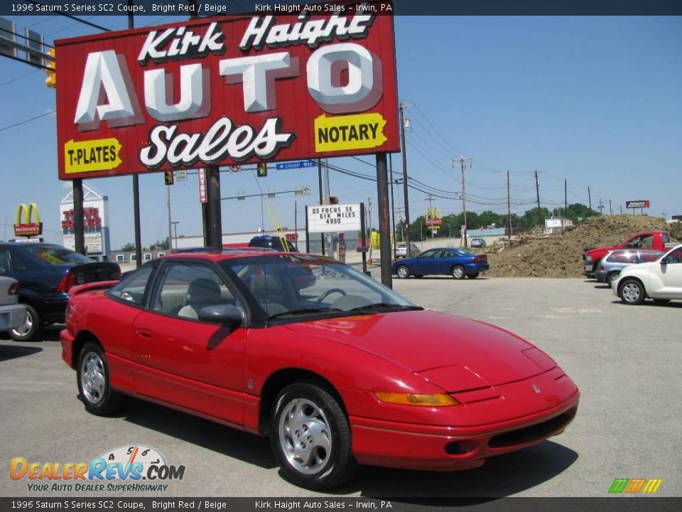 1996 Saturn S Series SC2 Coupe Bright Red / Beige Photo #1