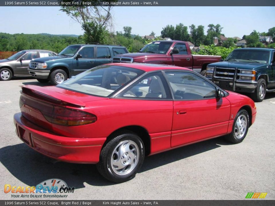 1996 Saturn S Series SC2 Coupe Bright Red / Beige Photo #6