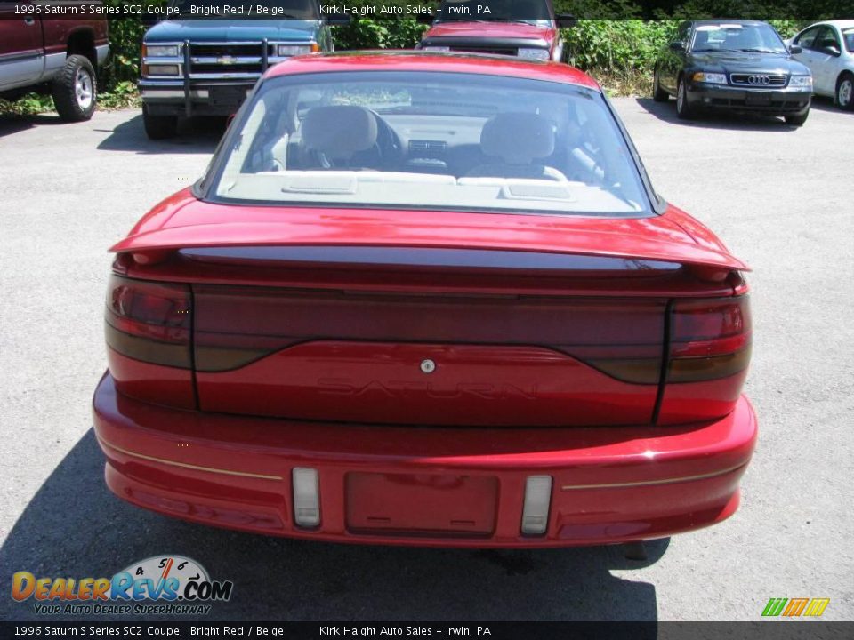1996 Saturn S Series SC2 Coupe Bright Red / Beige Photo #7