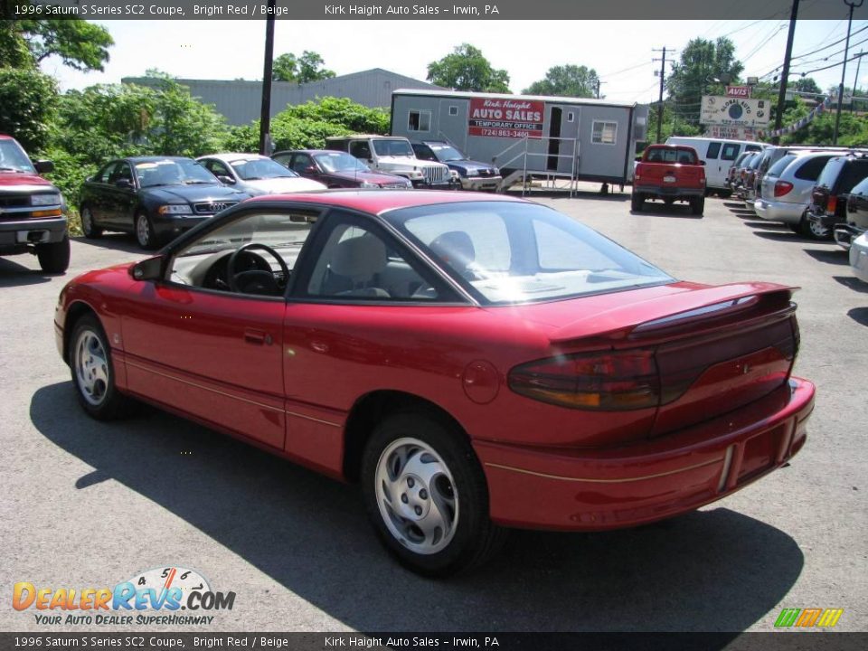 1996 Saturn S Series SC2 Coupe Bright Red / Beige Photo #8