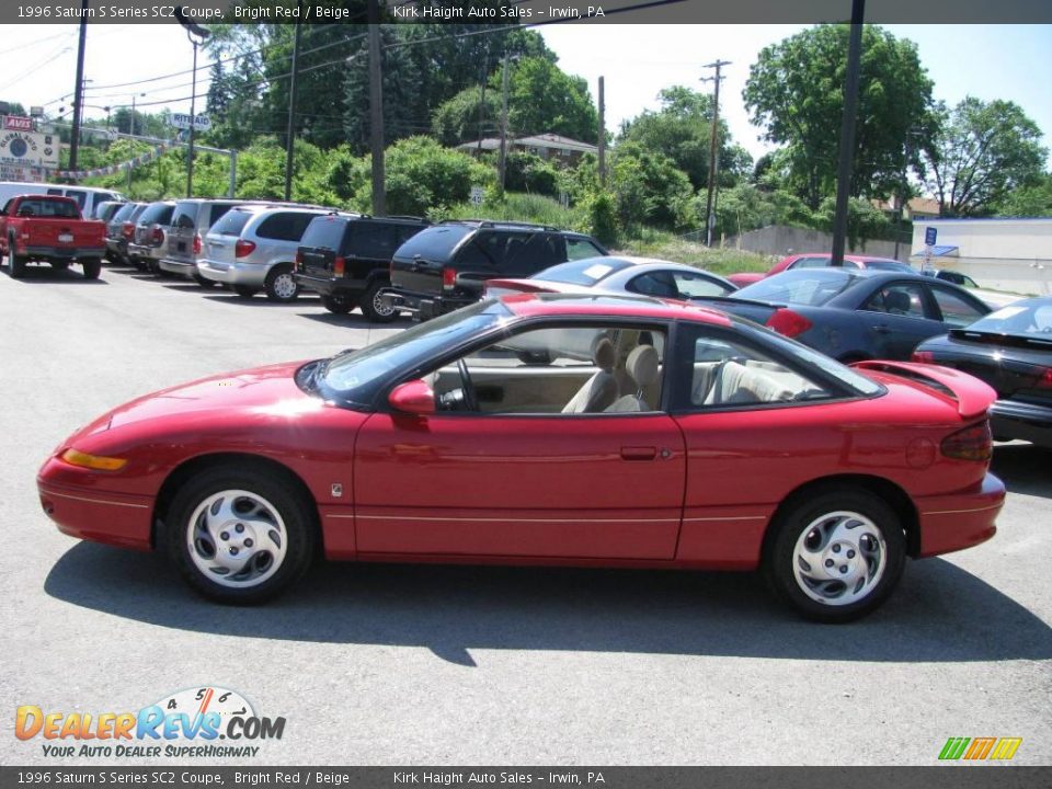 1996 Saturn S Series SC2 Coupe Bright Red / Beige Photo #9