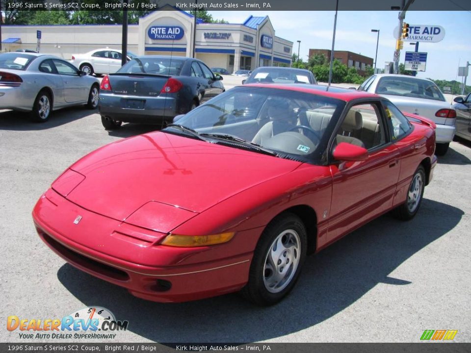 1996 Saturn S Series SC2 Coupe Bright Red / Beige Photo #10