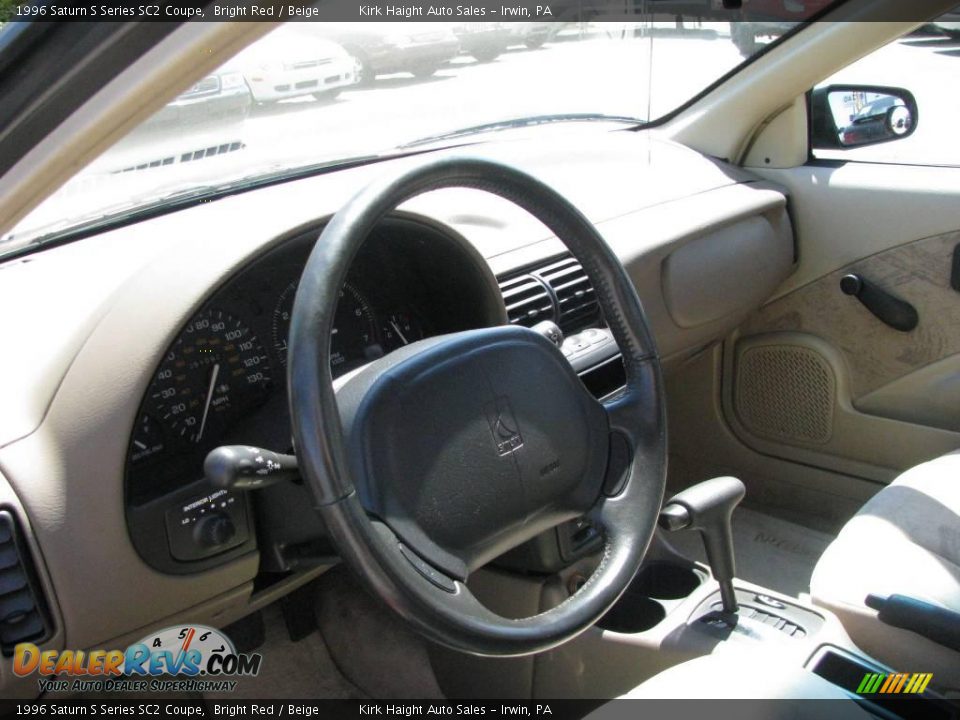 1996 Saturn S Series SC2 Coupe Bright Red / Beige Photo #13