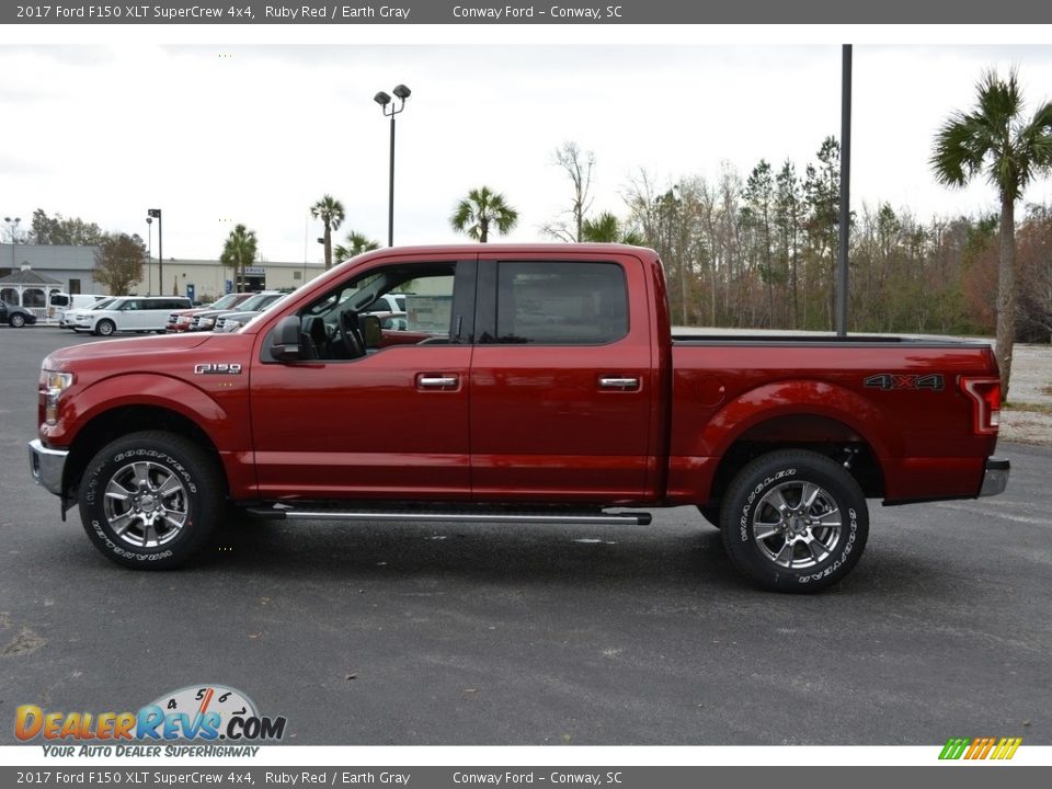 2017 Ford F150 XLT SuperCrew 4x4 Ruby Red / Earth Gray Photo #8