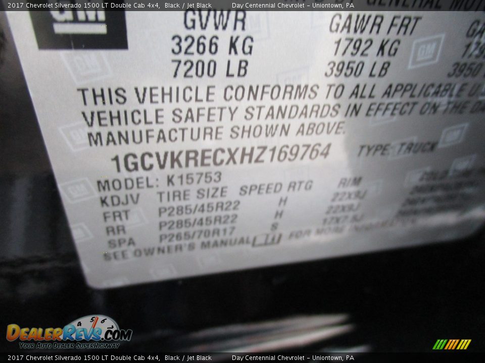 2017 Chevrolet Silverado 1500 LT Double Cab 4x4 Black / Jet Black Photo #19