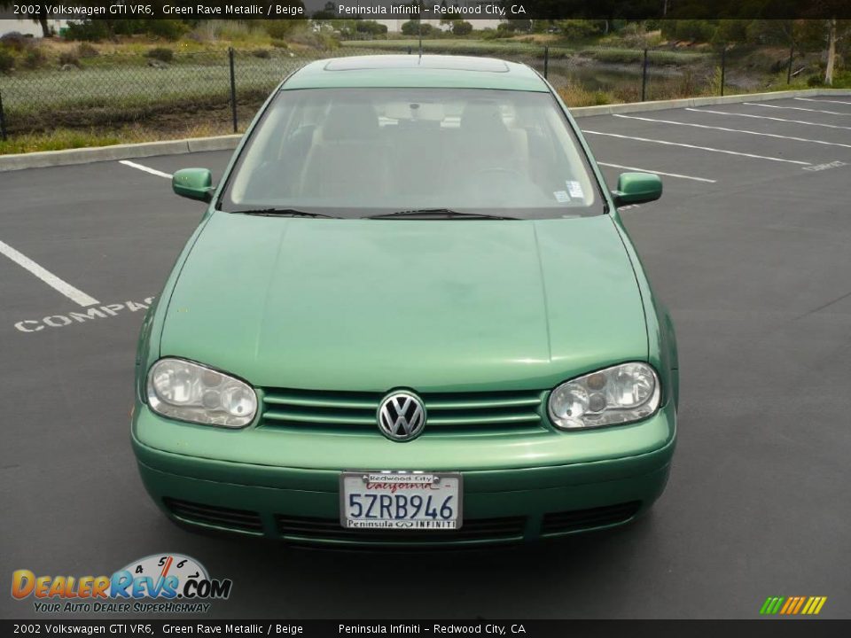 2002 Volkswagen GTI VR6 Green Rave Metallic / Beige Photo #2