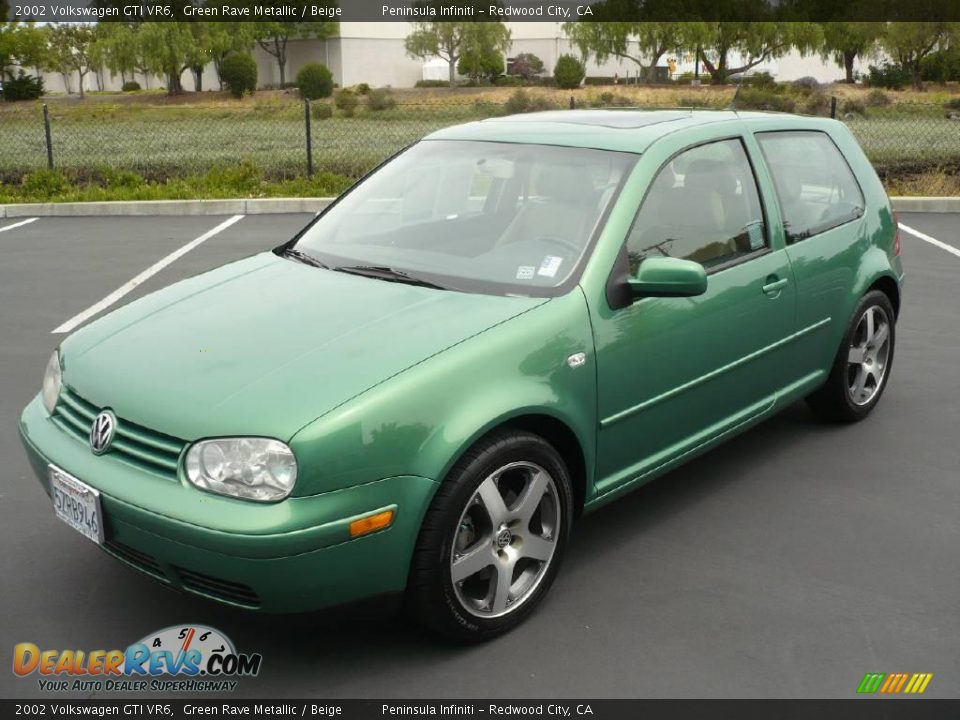 2002 Volkswagen GTI VR6 Green Rave Metallic / Beige Photo #3