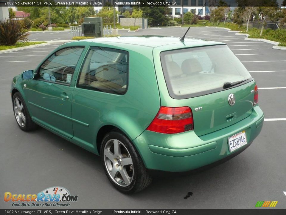 2002 Volkswagen GTI VR6 Green Rave Metallic / Beige Photo #4