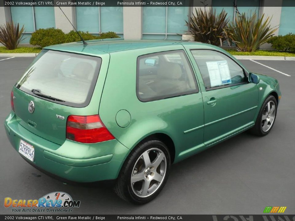 2002 Volkswagen GTI VR6 Green Rave Metallic / Beige Photo #6