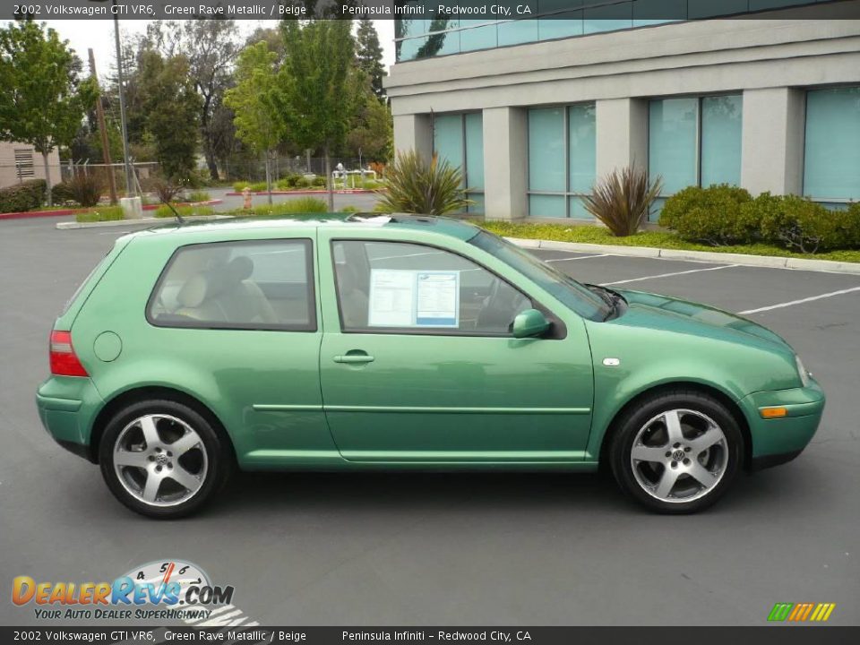 2002 Volkswagen GTI VR6 Green Rave Metallic / Beige Photo #7