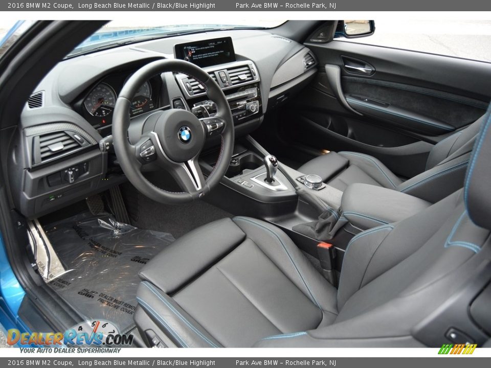 Black/Blue Highlight Interior - 2016 BMW M2 Coupe Photo #12