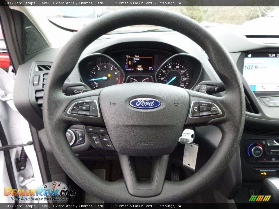2017 Ford Escape SE 4WD Oxford White / Charcoal Black Photo #13