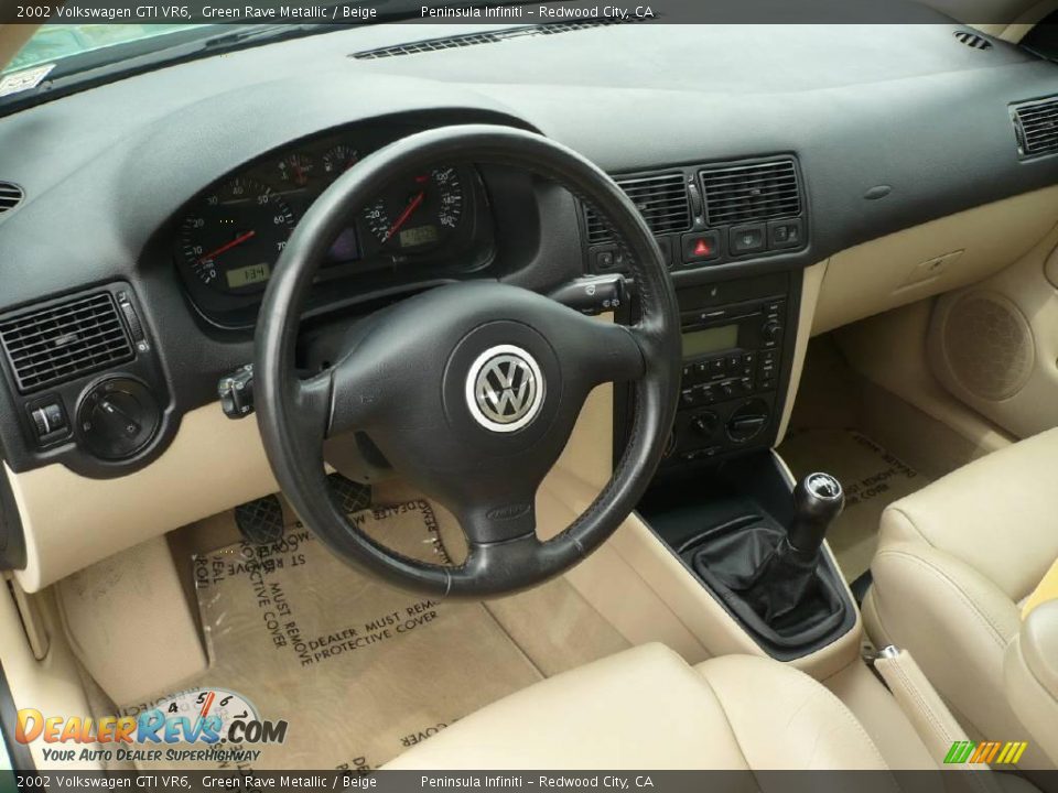 2002 Volkswagen GTI VR6 Green Rave Metallic / Beige Photo #17