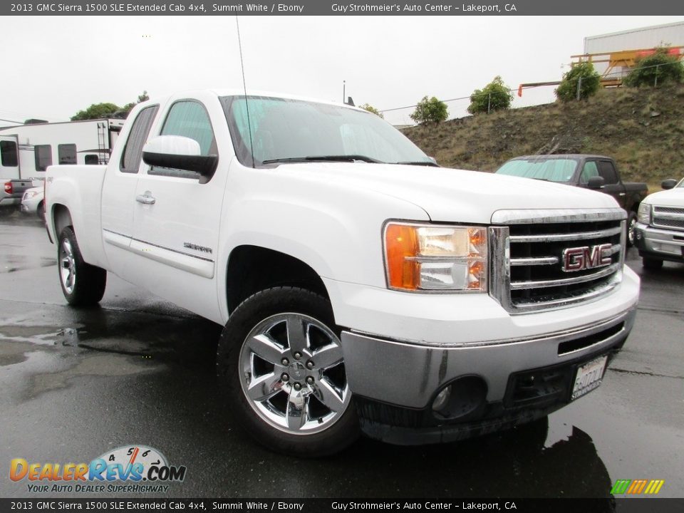 2013 GMC Sierra 1500 SLE Extended Cab 4x4 Summit White / Ebony Photo #1