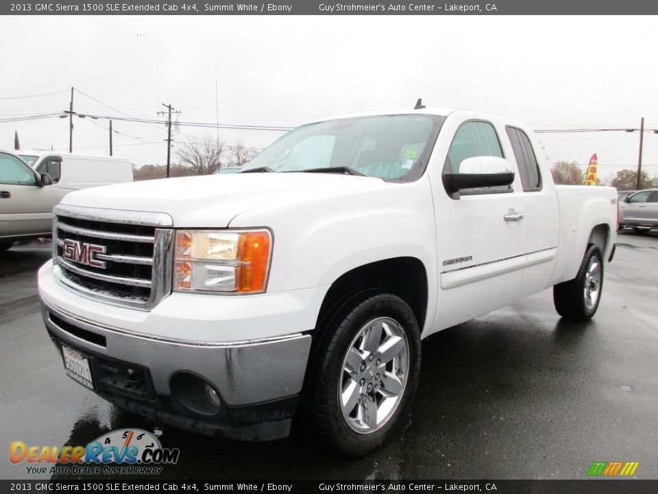 2013 GMC Sierra 1500 SLE Extended Cab 4x4 Summit White / Ebony Photo #3