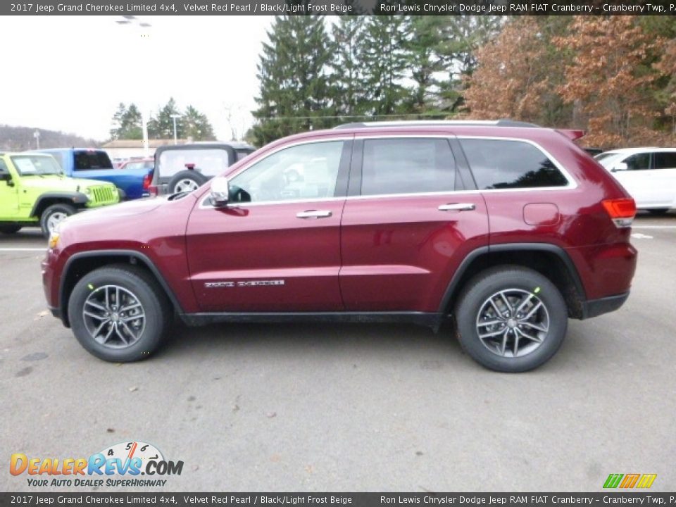 2017 Jeep Grand Cherokee Limited 4x4 Velvet Red Pearl / Black/Light Frost Beige Photo #3