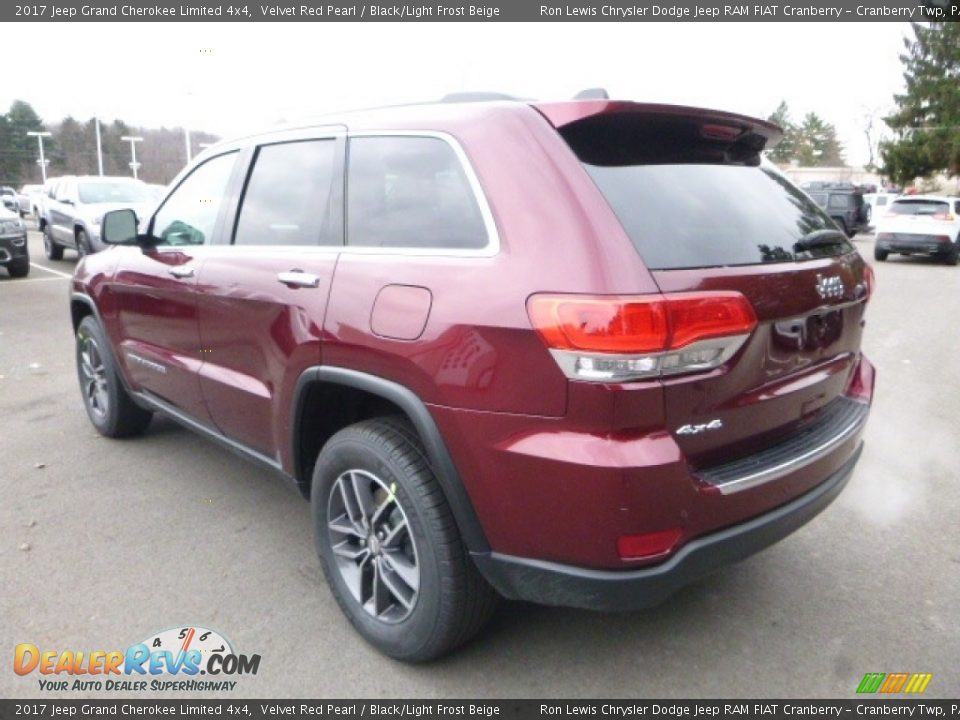 2017 Jeep Grand Cherokee Limited 4x4 Velvet Red Pearl / Black/Light Frost Beige Photo #4