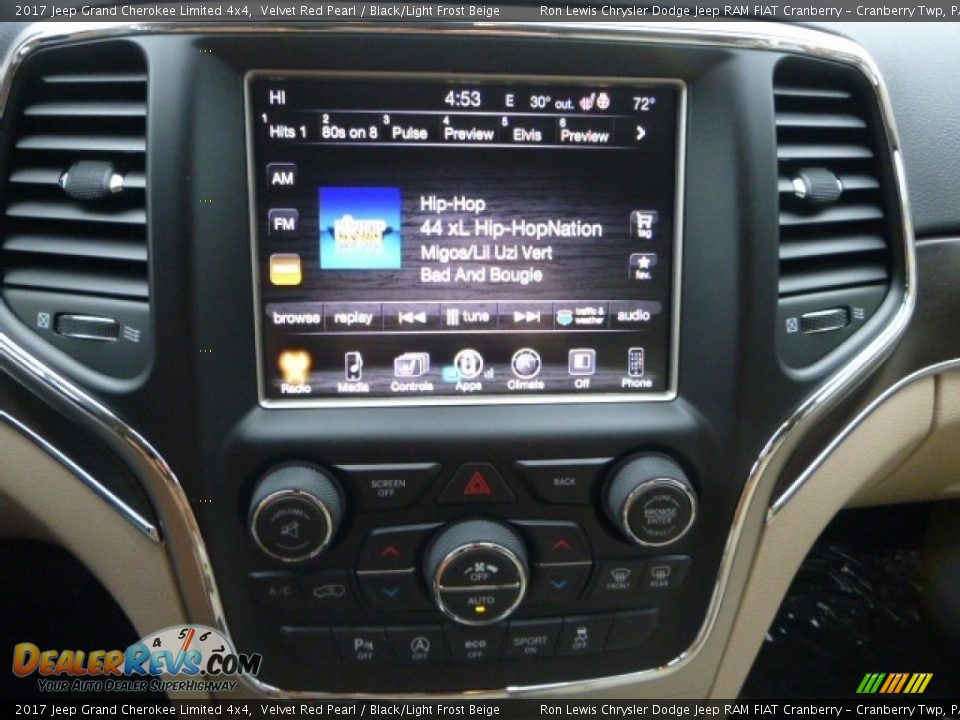 2017 Jeep Grand Cherokee Limited 4x4 Velvet Red Pearl / Black/Light Frost Beige Photo #15