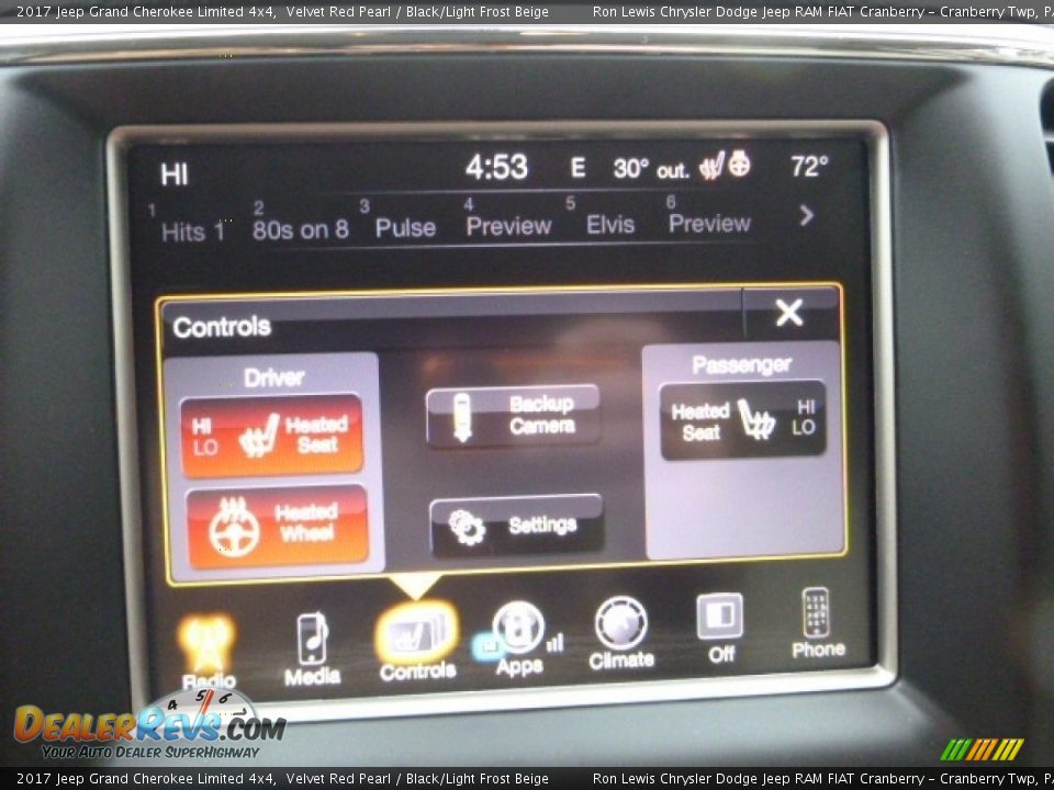 2017 Jeep Grand Cherokee Limited 4x4 Velvet Red Pearl / Black/Light Frost Beige Photo #16