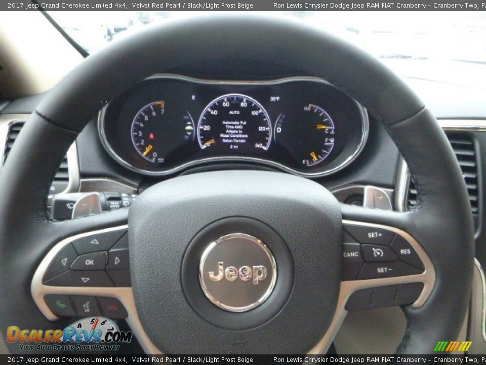 2017 Jeep Grand Cherokee Limited 4x4 Velvet Red Pearl / Black/Light Frost Beige Photo #19