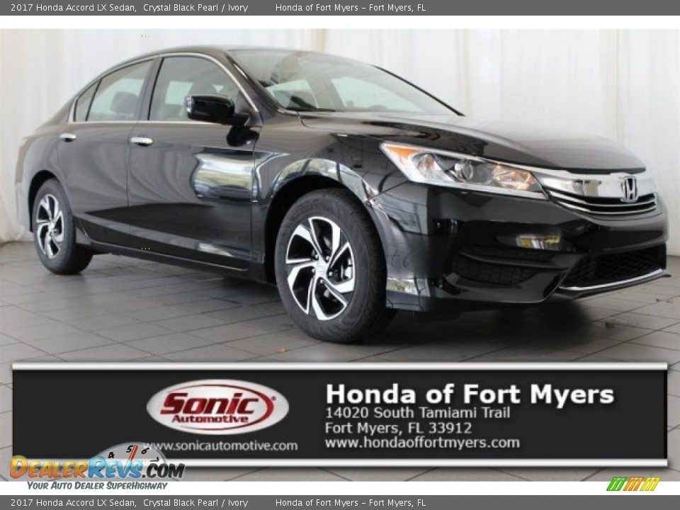 2017 Honda Accord LX Sedan Crystal Black Pearl / Ivory Photo #1