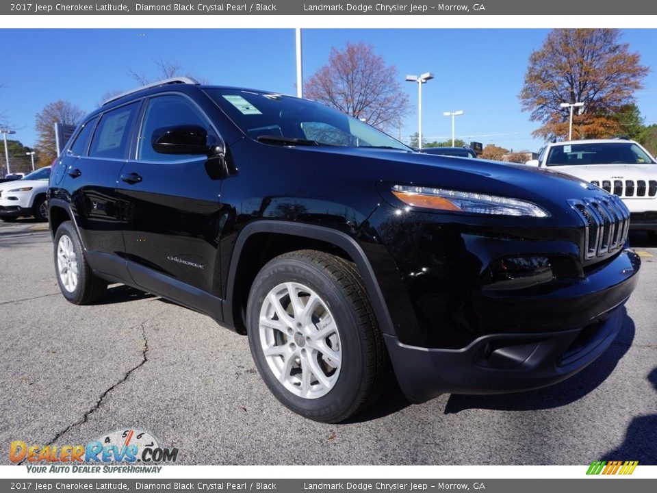 2017 Jeep Cherokee Latitude Diamond Black Crystal Pearl / Black Photo #4