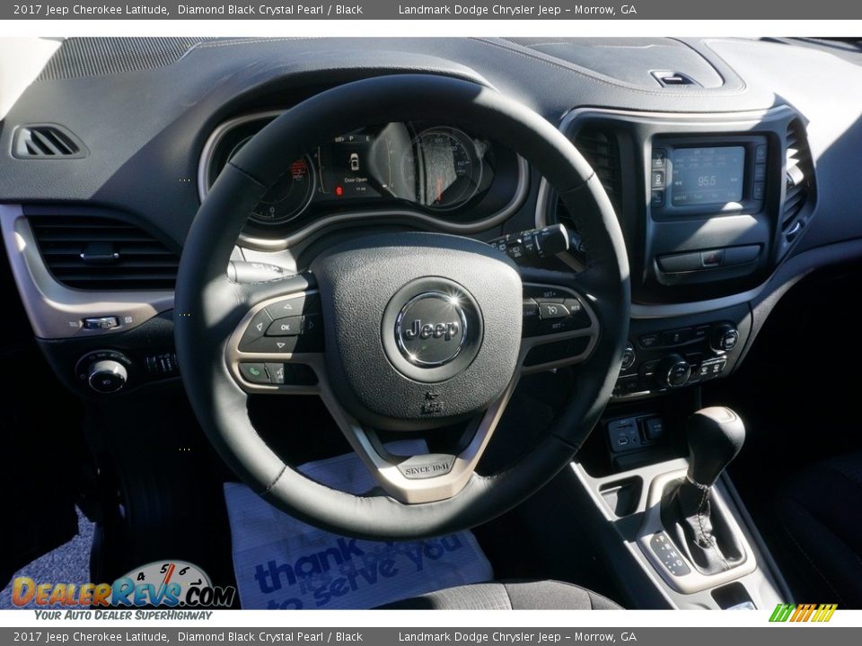2017 Jeep Cherokee Latitude Diamond Black Crystal Pearl / Black Photo #7