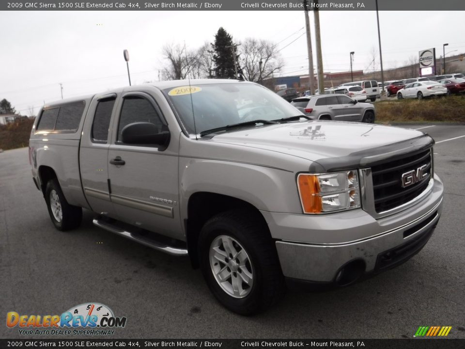 2009 GMC Sierra 1500 SLE Extended Cab 4x4 Silver Birch Metallic / Ebony Photo #8