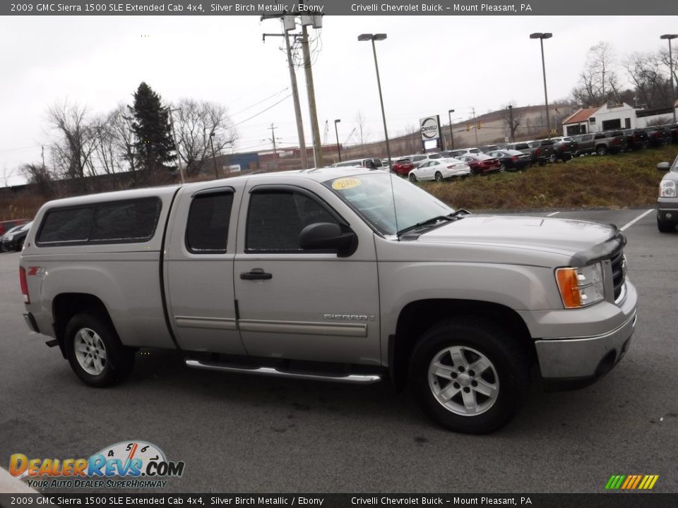 2009 GMC Sierra 1500 SLE Extended Cab 4x4 Silver Birch Metallic / Ebony Photo #9