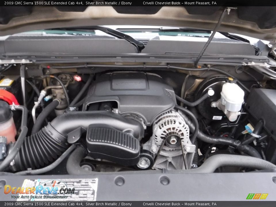 2009 GMC Sierra 1500 SLE Extended Cab 4x4 Silver Birch Metallic / Ebony Photo #14