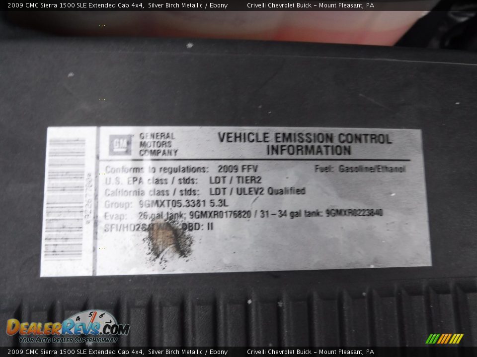 2009 GMC Sierra 1500 SLE Extended Cab 4x4 Silver Birch Metallic / Ebony Photo #15