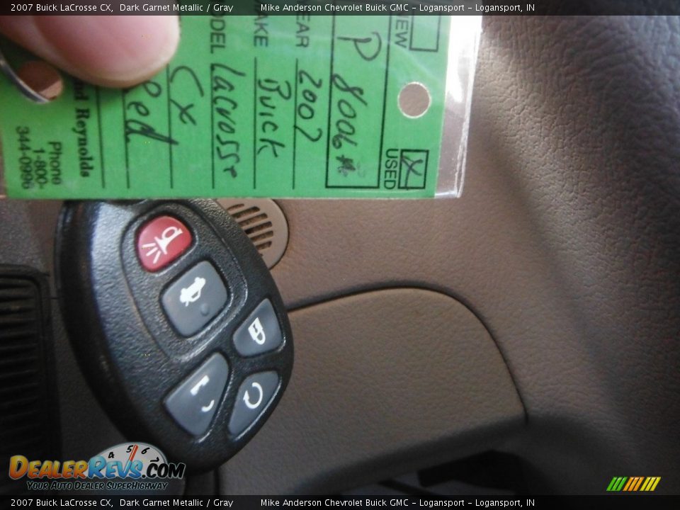 2007 Buick LaCrosse CX Dark Garnet Metallic / Gray Photo #10