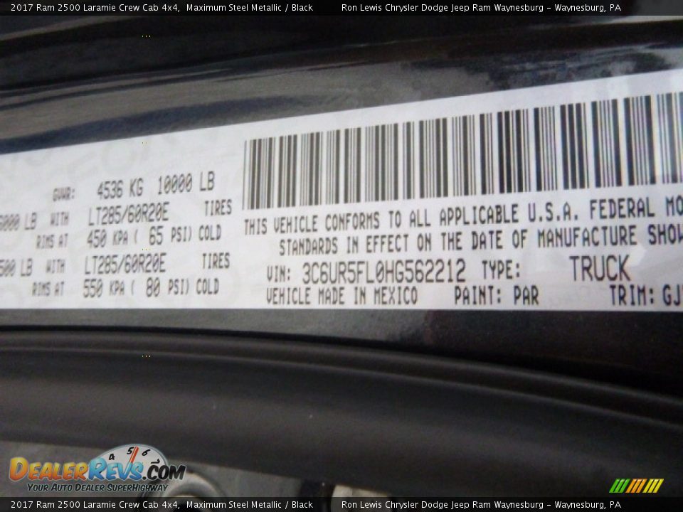 2017 Ram 2500 Laramie Crew Cab 4x4 Maximum Steel Metallic / Black Photo #16