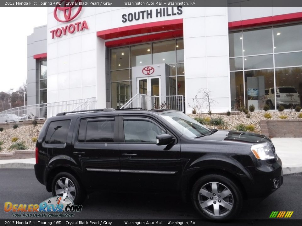 2013 Honda Pilot Touring 4WD Crystal Black Pearl / Gray Photo #2