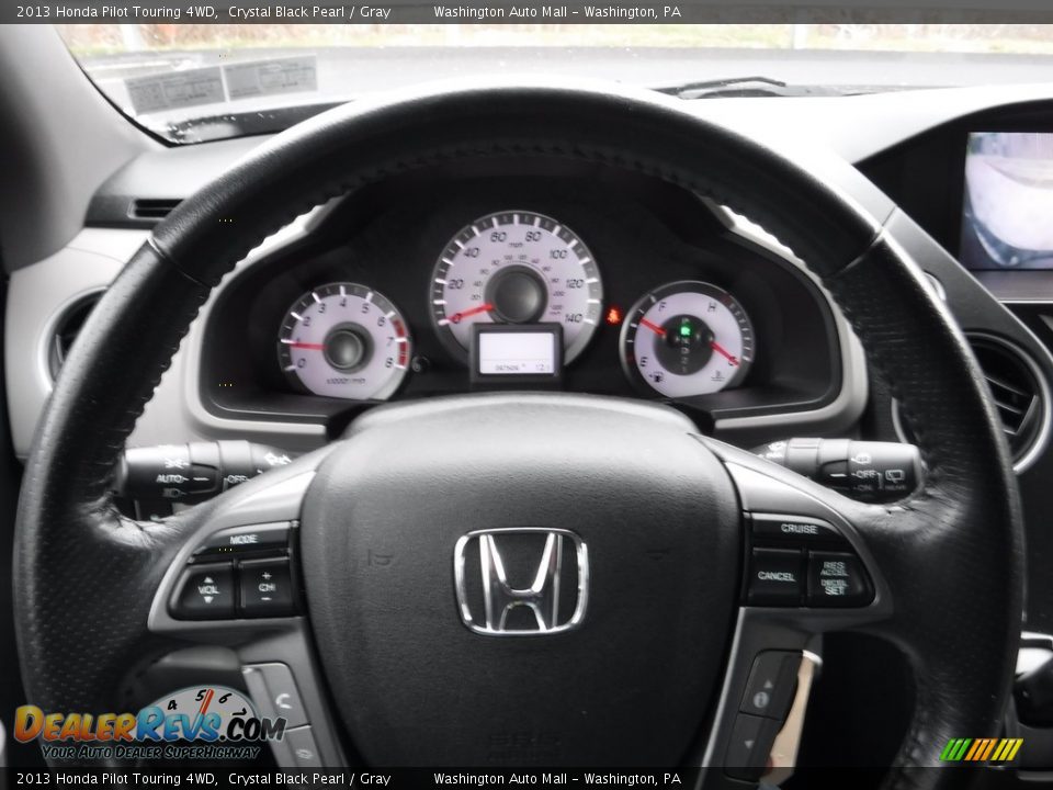 2013 Honda Pilot Touring 4WD Crystal Black Pearl / Gray Photo #22