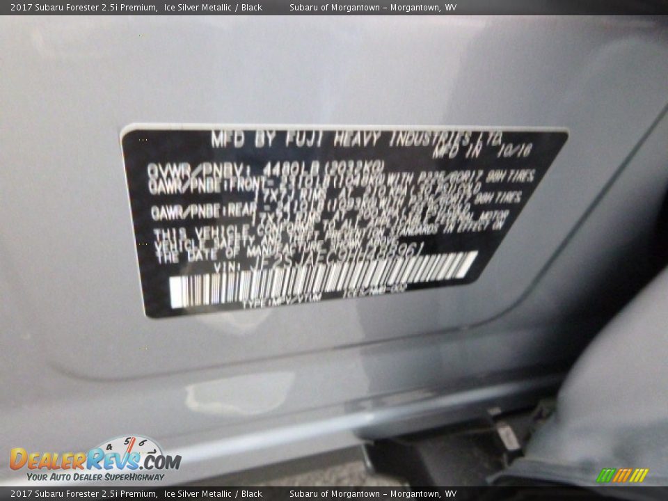 2017 Subaru Forester 2.5i Premium Ice Silver Metallic / Black Photo #16