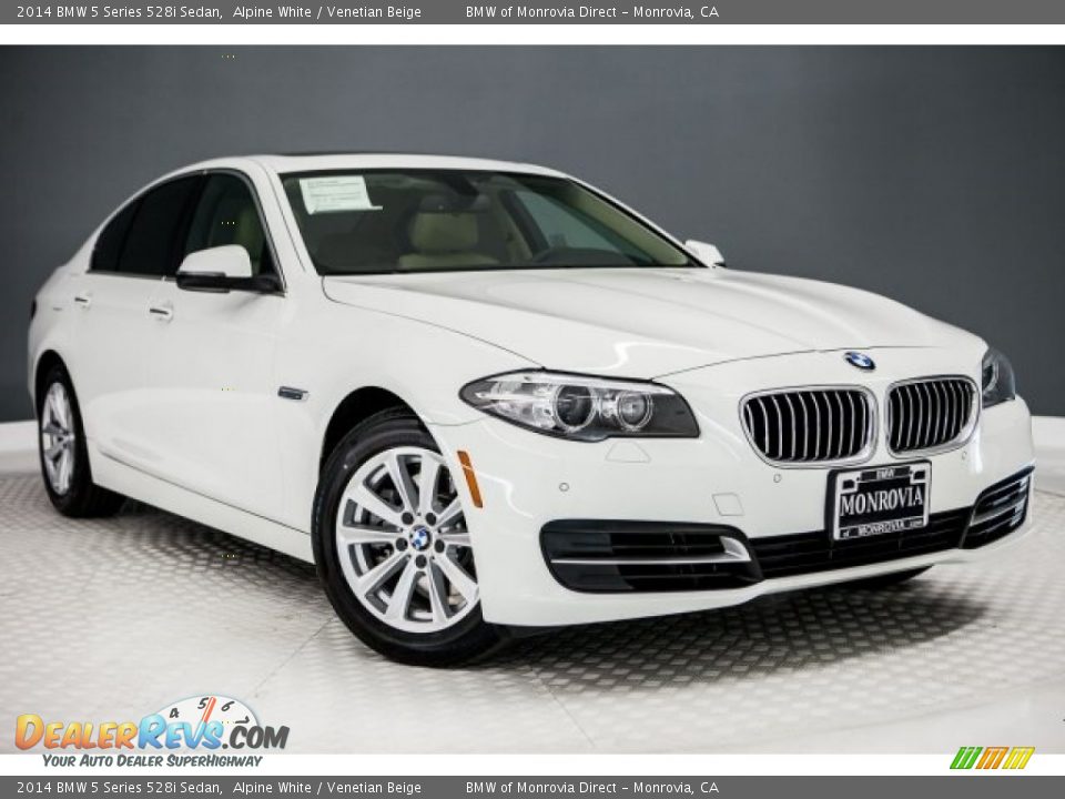 2014 BMW 5 Series 528i Sedan Alpine White / Venetian Beige Photo #12