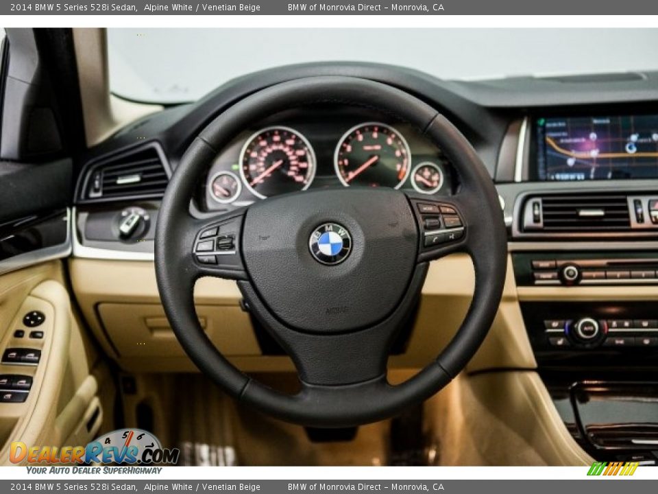 2014 BMW 5 Series 528i Sedan Alpine White / Venetian Beige Photo #16