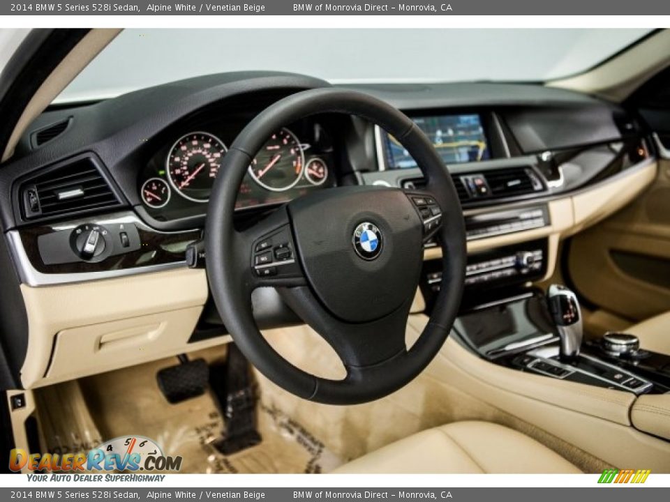 2014 BMW 5 Series 528i Sedan Alpine White / Venetian Beige Photo #19