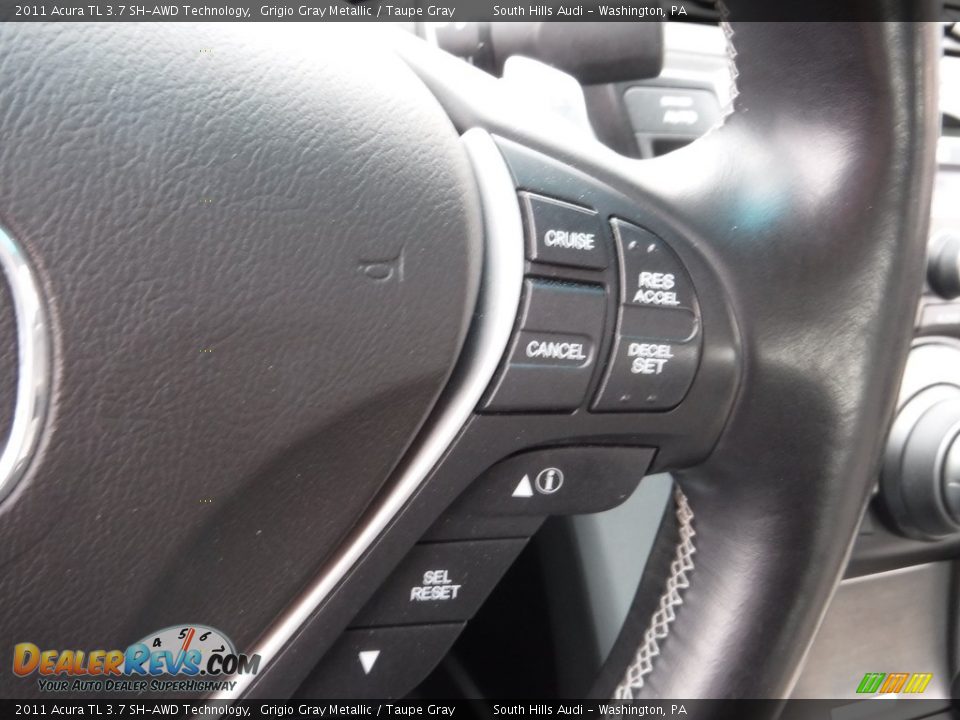2011 Acura TL 3.7 SH-AWD Technology Grigio Gray Metallic / Taupe Gray Photo #32