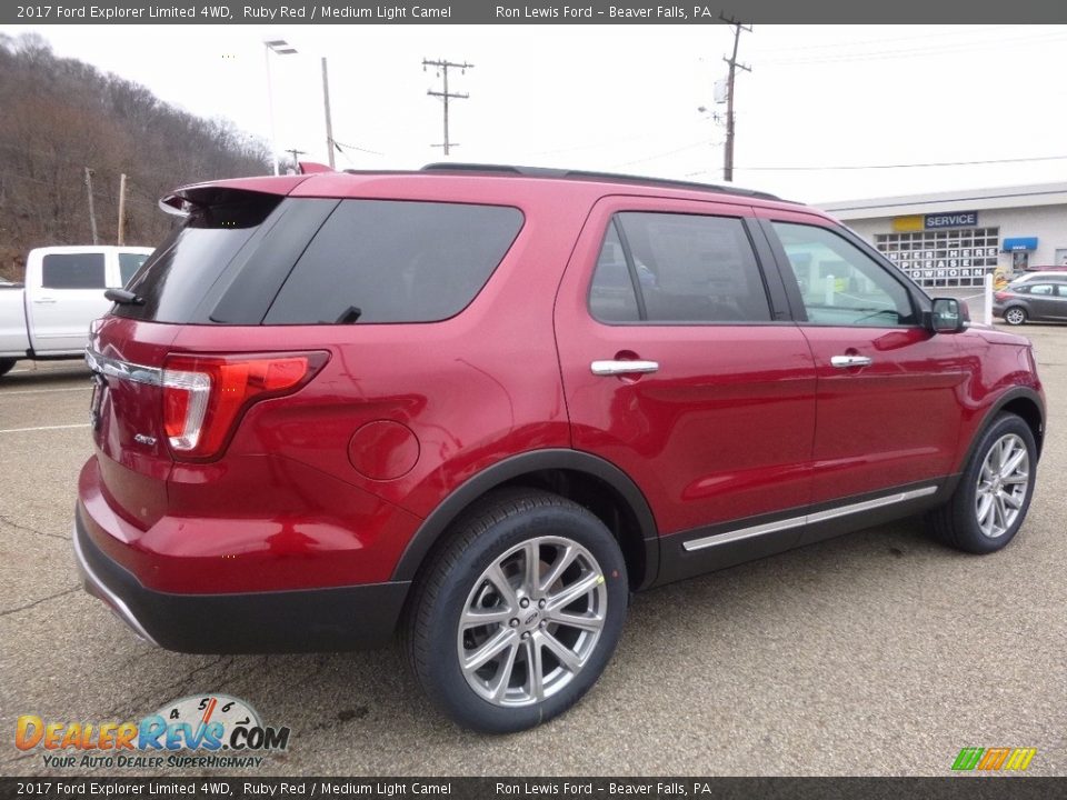 2017 Ford Explorer Limited 4WD Ruby Red / Medium Light Camel Photo #2
