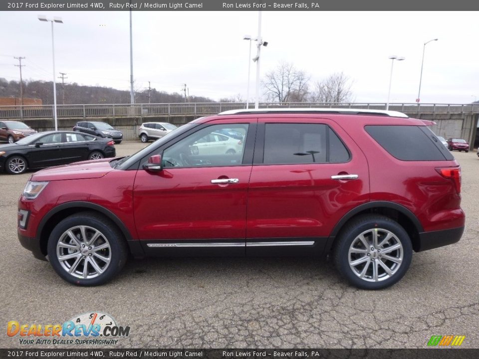 2017 Ford Explorer Limited 4WD Ruby Red / Medium Light Camel Photo #5