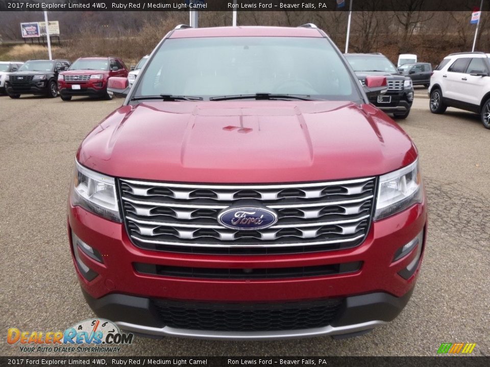 2017 Ford Explorer Limited 4WD Ruby Red / Medium Light Camel Photo #7