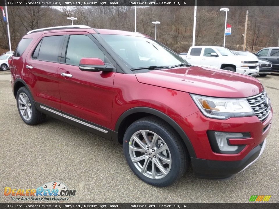 2017 Ford Explorer Limited 4WD Ruby Red / Medium Light Camel Photo #8
