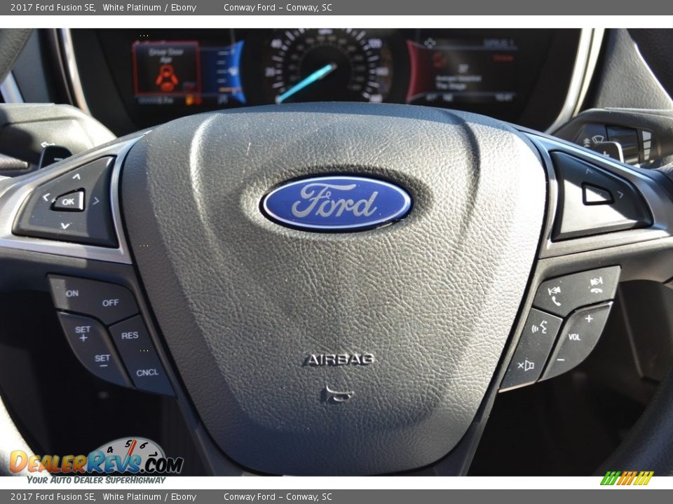 2017 Ford Fusion SE White Platinum / Ebony Photo #24