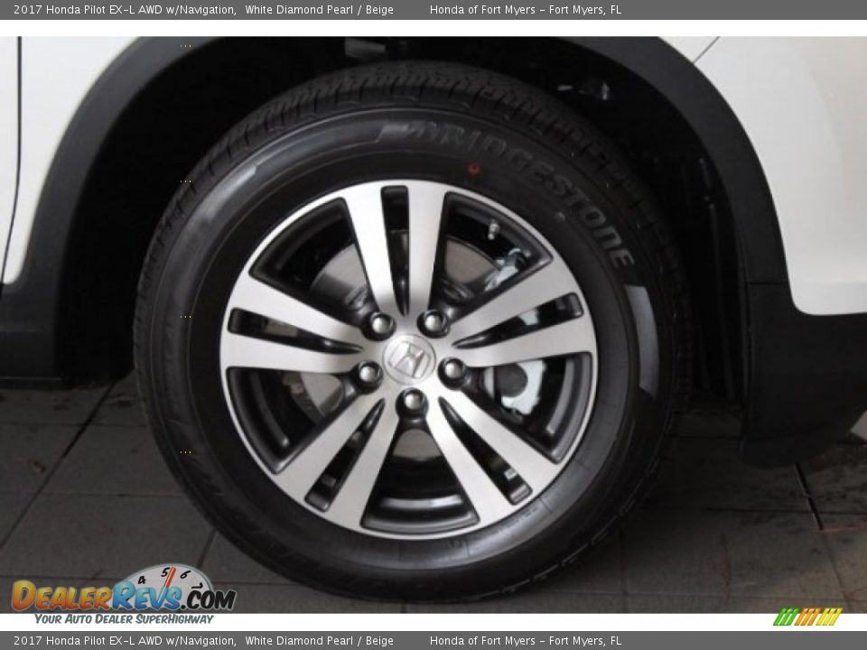2017 Honda Pilot EX-L AWD w/Navigation White Diamond Pearl / Beige Photo #2