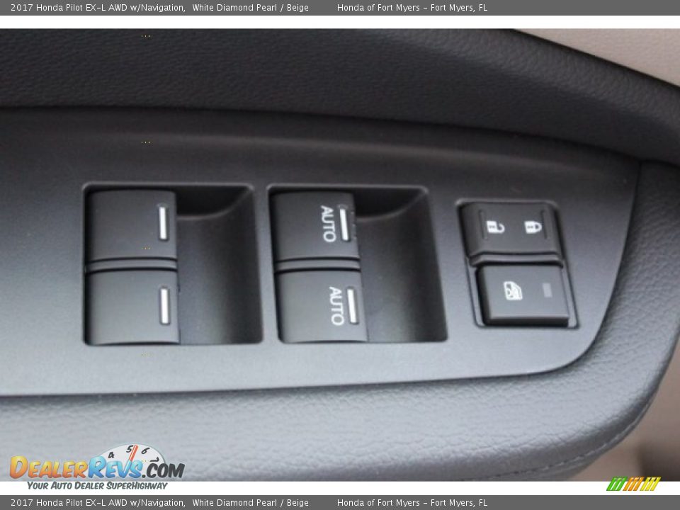 2017 Honda Pilot EX-L AWD w/Navigation White Diamond Pearl / Beige Photo #6