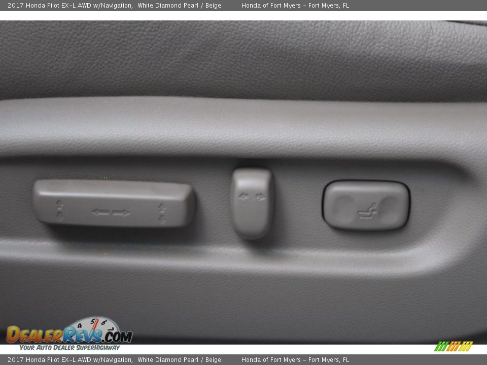 2017 Honda Pilot EX-L AWD w/Navigation White Diamond Pearl / Beige Photo #7