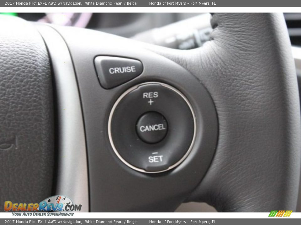 2017 Honda Pilot EX-L AWD w/Navigation White Diamond Pearl / Beige Photo #12