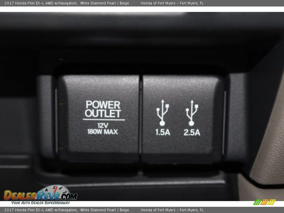 2017 Honda Pilot EX-L AWD w/Navigation White Diamond Pearl / Beige Photo #21